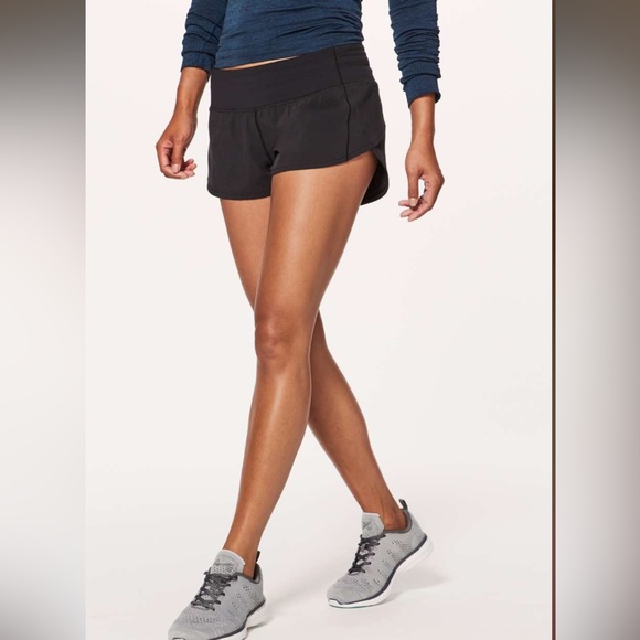 Lululemon Run: Speed Up Short 2.5" Size 8 Black With Inner Brief Back Zip - Picture 5 of 13